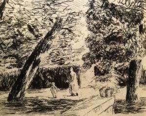 - Mother And Child Walking In A Garden