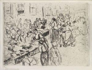 Aus Dem Judenviertel In Amsterdam: Karrenhandel by Max Liebermann