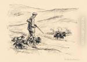 "jager Mit Spaniels" by Max Liebermann
