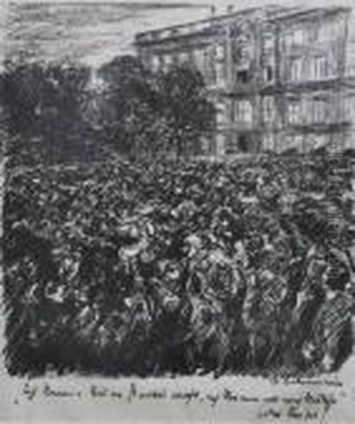 Crowd Before A Continental Building - view 1