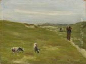 Dunen Mit Bauer Und
Grasenden Ziegen by Max Liebermann