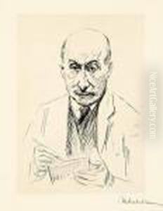 "selbstbildnis, Zeichnend" by Max Liebermann