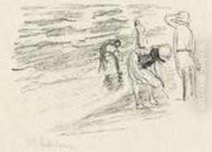 Kinder Am Strande by Max Liebermann