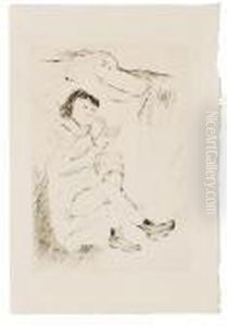 Young Girl Lying On A Sofa by Max Liebermann