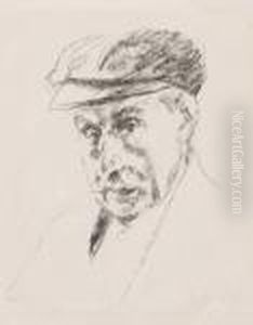 Selbstbildnis Mit Schirmmutze by Max Liebermann