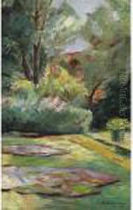 Wannseegarten, Blumenterrasse Nach Nordosten by Max Liebermann