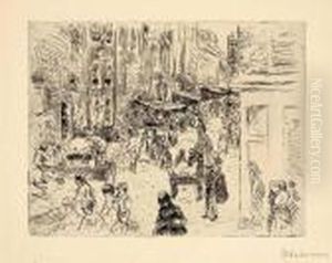 "die Judenstrasse In Amsterdam" by Max Liebermann
