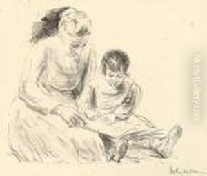 "warterin Mit Kind" by Max Liebermann