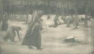 Holzsammler Im Walde by Max Liebermann