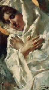 A moment of meditation by Gaetano Previati