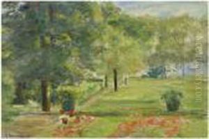 Blumenterrasse Im Wannseegarten Nach Osten by Max Liebermann