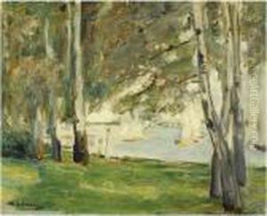 Birken Am Wannseeufer Nach Osten by Max Liebermann