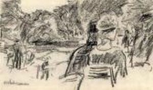 Gesellschaft Im Garten Des Kunstlers Am Wannsee by Max Liebermann