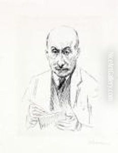 Selbstbildnis Zeichnend by Max Liebermann