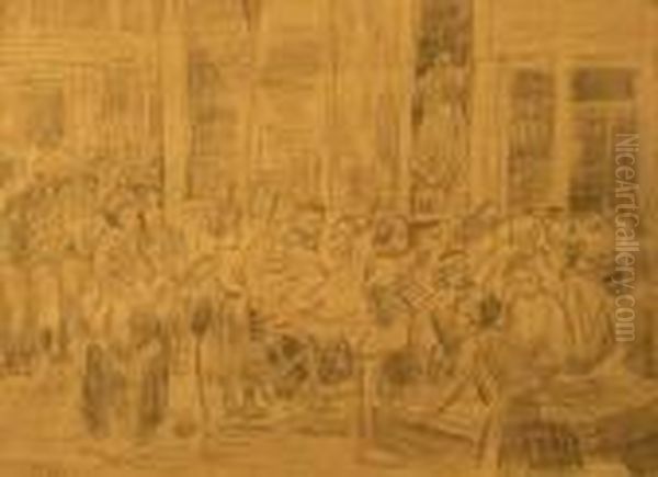 Market Scene With Figures - view 1