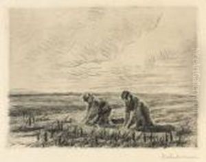 Auf Dem Kartoffelfeld by Max Liebermann