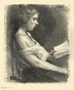 Lesendes Madchen by Max Liebermann