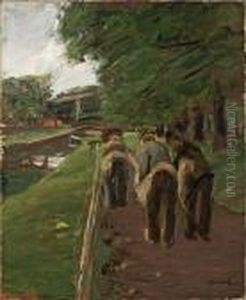 Seilerbahn In Edam - Studie by Max Liebermann