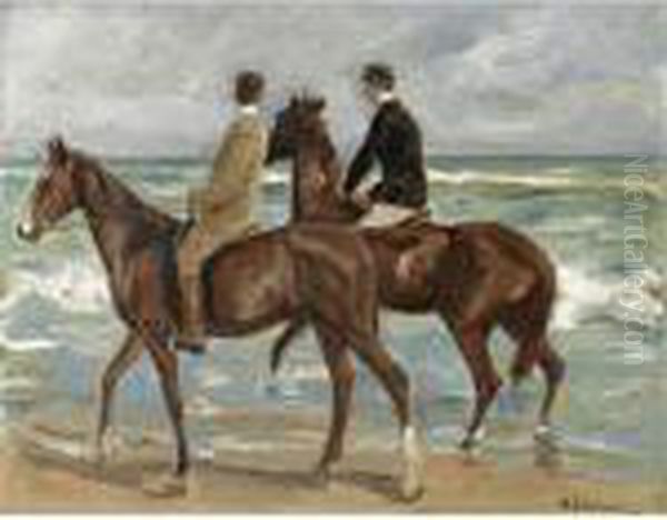 Zwei Reiter Am Strand Nach Links (two Riders On A Beach) - view 1