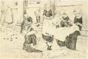 Studie Zur Freistunde Im
Amsterdamer Waisenhaus (study For 'children In An Amsterdam Orphanage') by Max Liebermann