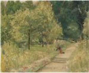 Gartnerin Im Wannseegarten (gardener In The Wannsee Garden) by Max Liebermann