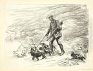 Jager Mit Hunden (zweite Fassung) by Max Liebermann
