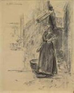 Hollandische Hofecke Mit Frau by Max Liebermann