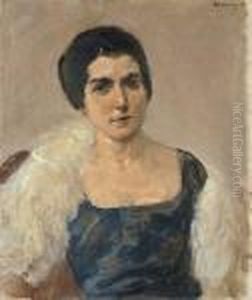 Portrat Einer Unbekannten Dame Mit Federboa Portrat Einer Unbekannten Dame Mit Federboa