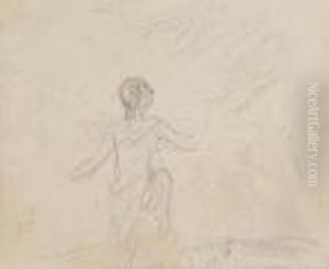 Studienblatt Mit Weiblicher Figur Von Hinten