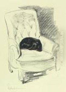Dackel Im Lehnstuhl by Max Liebermann