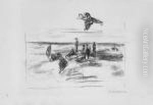 Strandszene by Max Liebermann