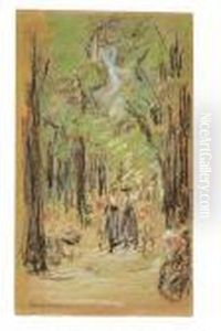 "spazierganger Im Berliner Tiergarten" by Max Liebermann