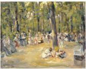 Kinderspielplatz Im Berliner Tiergarten (playground In Thetiergarten, Berlin) by Max Liebermann