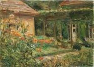 "blumenstauden Am Gartnerhauschen Nach Nordosten" by Max Liebermann