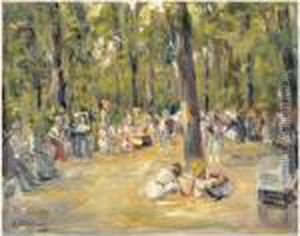 Kinderspielplatz Im Berliner Tiergarten (children Playground In Tiergarten In Berlin) by Max Liebermann