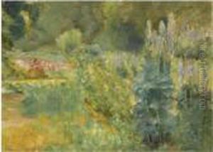 Der Staudengarten Im
Wannseegarten Nach Nordwesten (corner With Herbaceous Plants In The
Wannseegarten Towards Northwest) by Max Liebermann