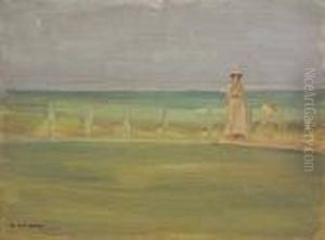 "dame Am Strand" by Max Liebermann