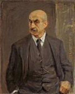 "selbstbildnis Im Anzug, Halbfigur En Face" by Max Liebermann