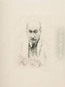 Selbstbildnis, Zeichnend. by Max Liebermann