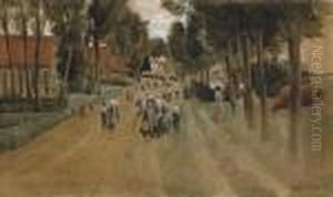 Dorfstrasse Mit Kindern In Zweeloo - A Village Street With Children In Zweeloo Dorfstrasse Mit Kindern In Zweeloo - A Village Street With Children In Zweeloo