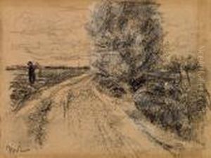 Baumbestandene Strase (vermutlich Holland) Baumbestandene Strase (vermutlich Holland)