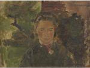 Study Of A Young Woman by Max Liebermann