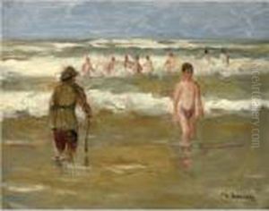 Property From The Buhler-brockhaus Collection
Badende Knaben Mit Strandwachter (boys Bathing With Beach Warden) by Max Liebermann