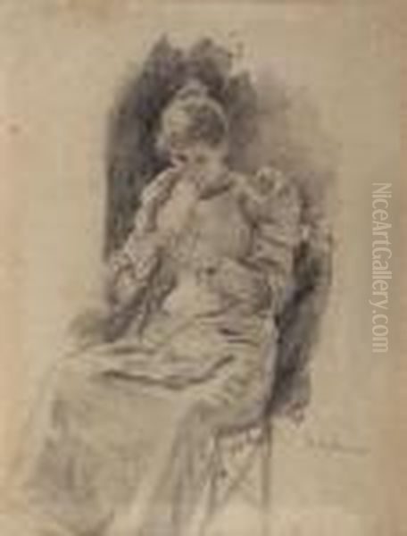 A Knitting Girl - view 1