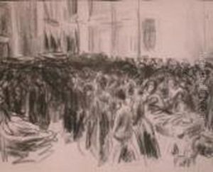 Interior With Figures by Max Liebermann