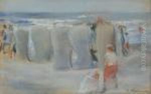 Stuehle Am Strand (cabanas On The Beach) by Max Liebermann