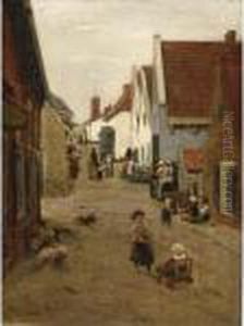 'hollandische Dorfstrasse - Strasse In Zandvoort' (a View Of A Street In Zandvoort) by Max Liebermann