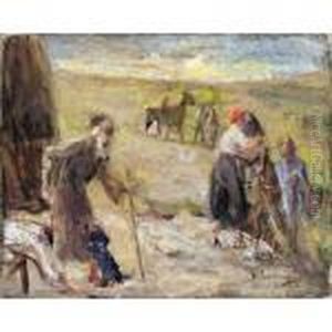 Die Ruckkehr Des Jungen Tobias (the Return Of Young Tobias) by Max Liebermann