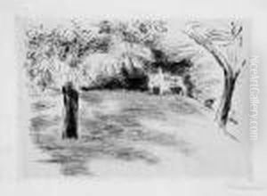 Garten In Wannsee (mit Dem Madchen Auf Der Bank) by Max Liebermann