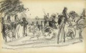 Corso Auf Dem Monte Pincio. by Max Liebermann